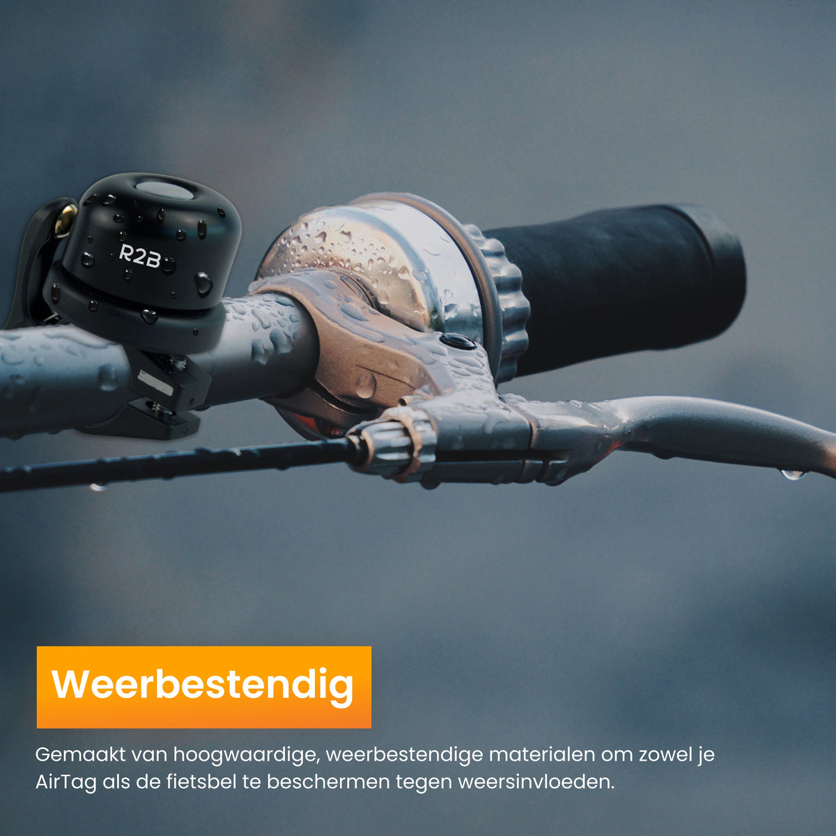 R2B Fietsbel - Geschikt voor Apple AirTag - Krachtig & Helder Geluid - Weerbestendig & Universeel - Zwart - Fietsbel