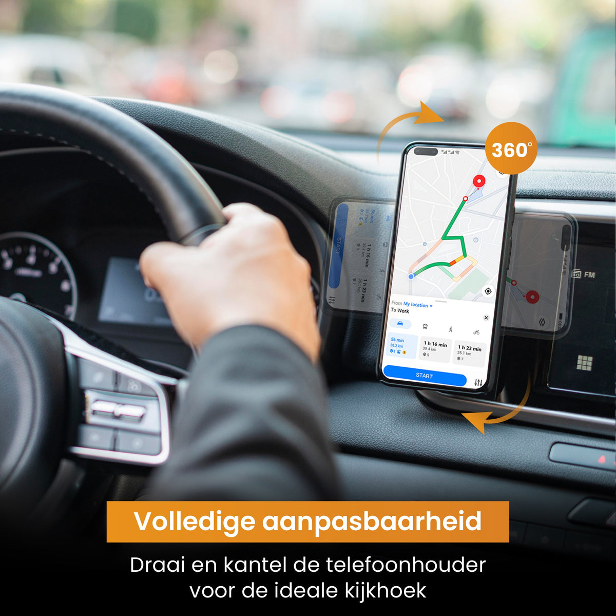 R2B Telefoonhouder Auto Magnetisch - Dashboard/Console - 360° rotatie - Kantelbaar