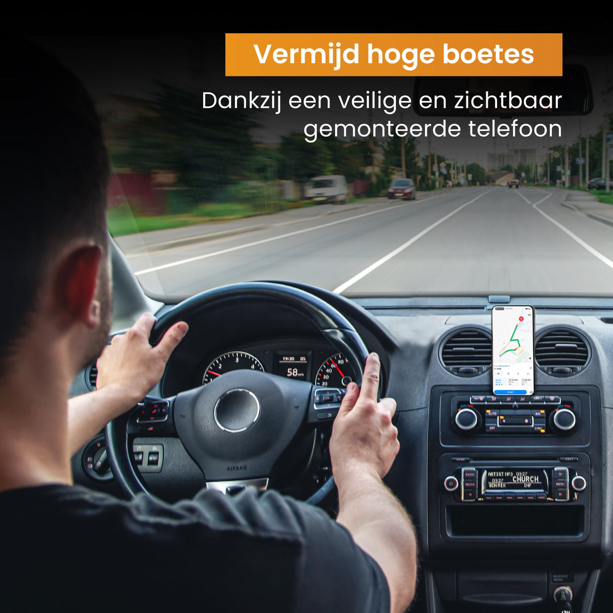 R2B Telefoonhouder Auto Magnetisch - Dashboard/Console - 360° rotatie - Kantelbaar