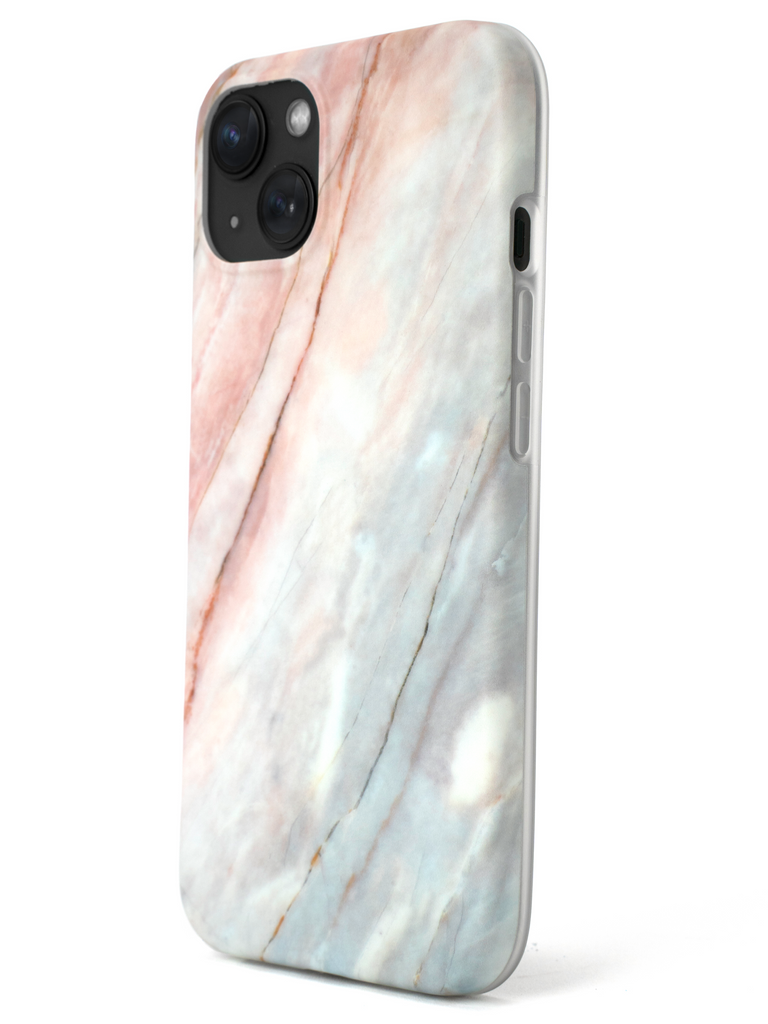 R2B Marmer hoesje voor iPhone 14 - Model De Bilt - Roze/Wit/Grijs