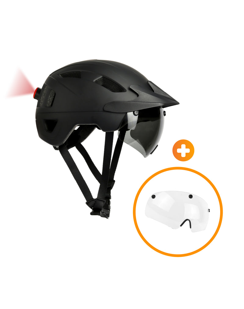 R2B Bicycle Helmet Adults suitable for Speed ​​Pedelec &amp; Moped + Transparent and Magnetic Helmet Visor