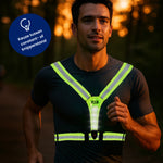 Reflecterend hardloopvest met de keuze tussen constant licht of knipperstand