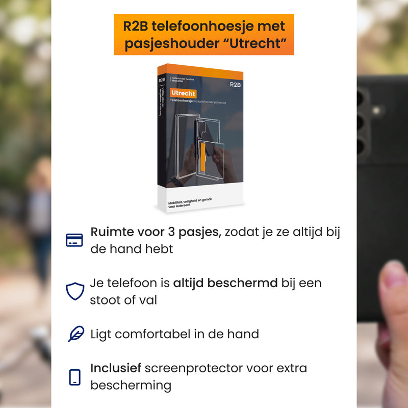 Details van Samsung A57 smartphone cover met pasjeshouder