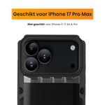 Zwart telefoonhoesje geschikt voor de iPhone 17 Pro Max