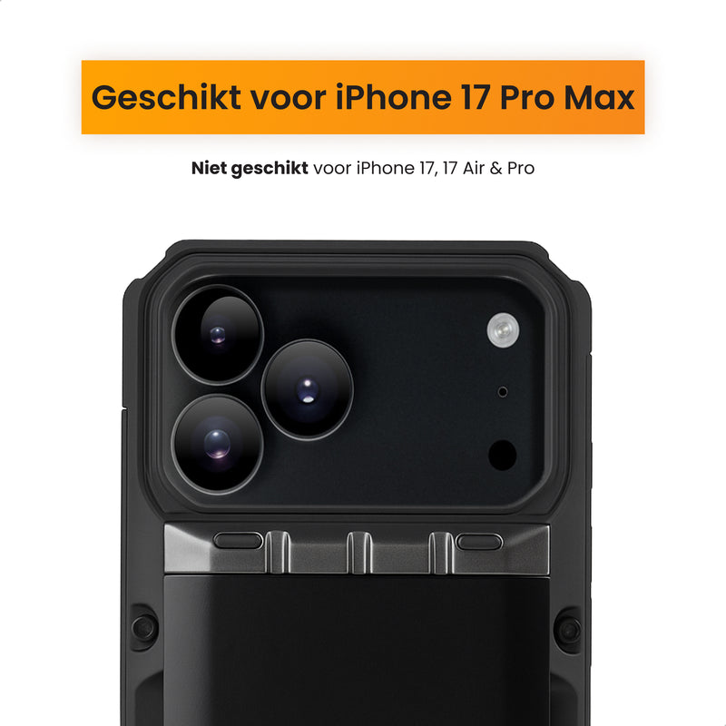 Zwart telefoonhoesje geschikt voor de iPhone 17 Pro Max