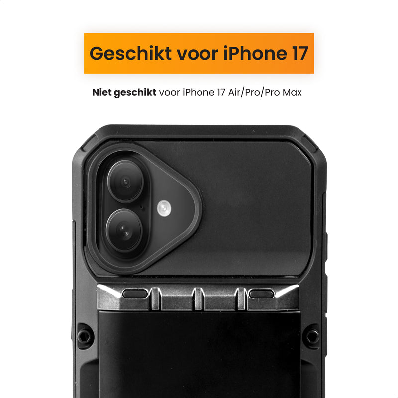 Zwart telefoonhoesje geschikt voor de iPhone 17