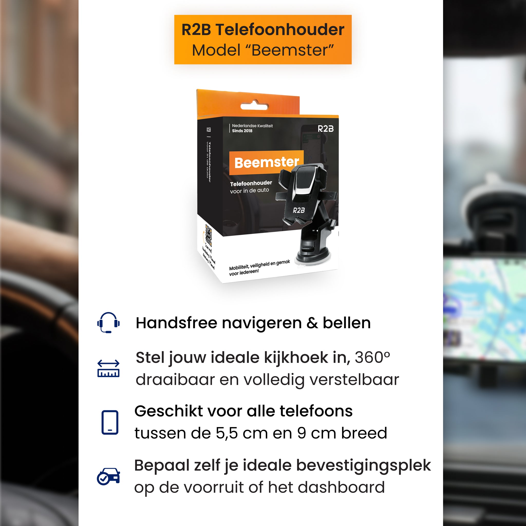telefoonhouder auto raam details beemster model