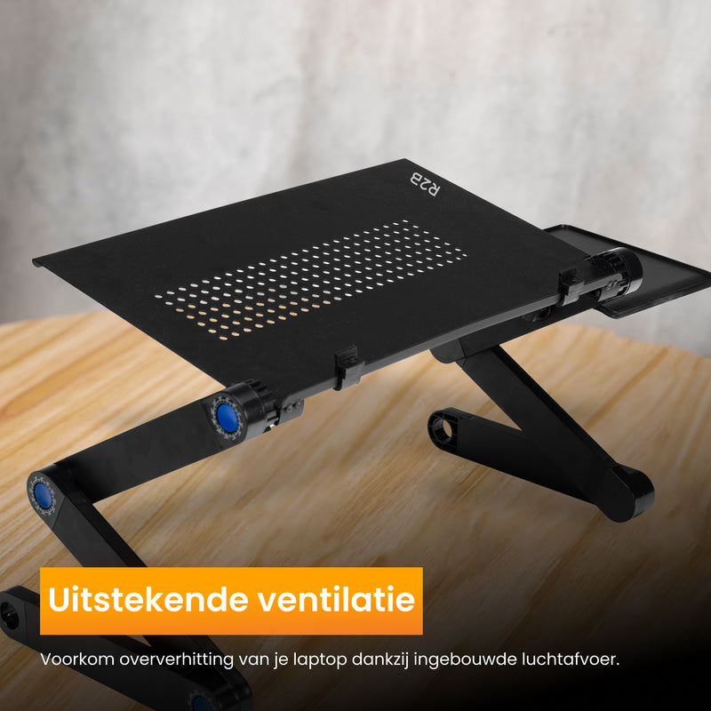 R2B Laptoptafel Verstelbaar - Ergonomisch, Koelend & Draagbaar - Inclusief Muisplateau – Zwart