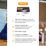 R2B Laptop Standaard - 360° Rotatie & Verhogend - Stevig Aluminium & Ergonomisch – Zilver