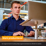 R2B Laptop Standaard - 360° Rotatie & Verhogend - Stevig Aluminium & Ergonomisch – Zilver