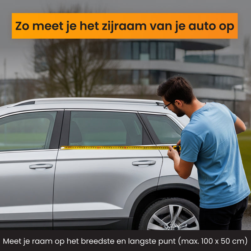 Zijruit opmeten om je zonnescherm auto te monteren