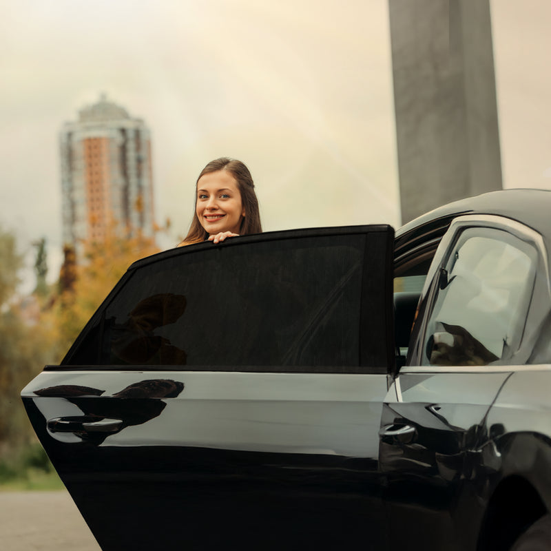 zonnescherm auto zijraam zwart