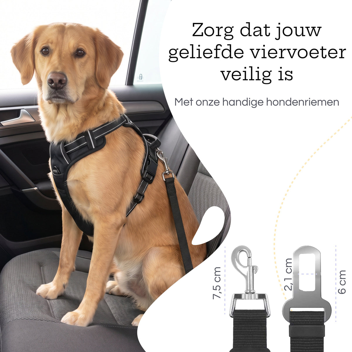 All 4 Pets Supply Hondengordel voor Auto - 2 stuks