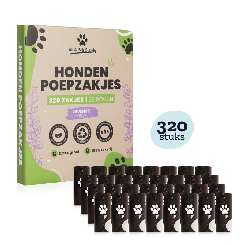 All 4 Pets Supply Hondenpoepzakjes 100% Biologisch Afbreekbaar - 320 stuks