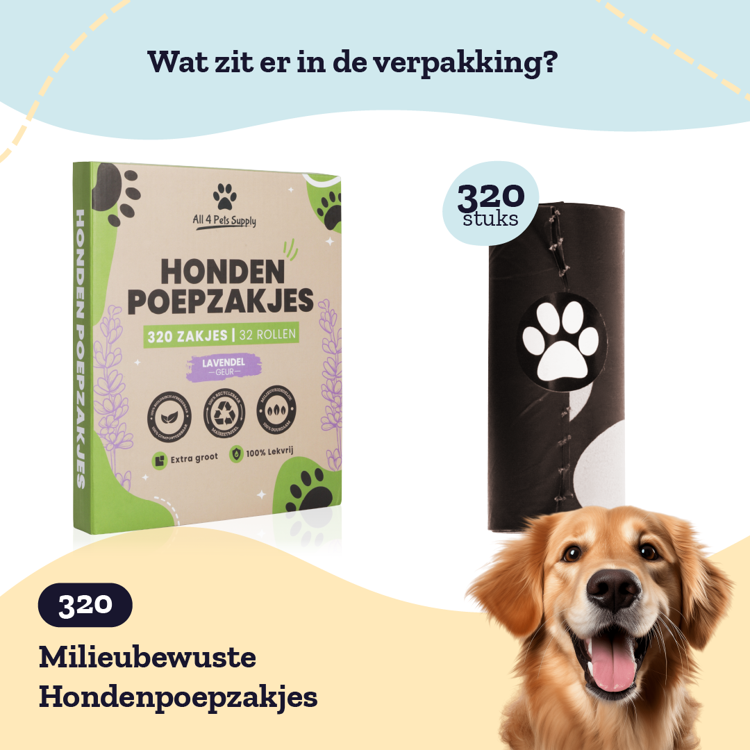 All 4 Pets Supply Hondenpoepzakjes 100% Biologisch Afbreekbaar - 320 stuks