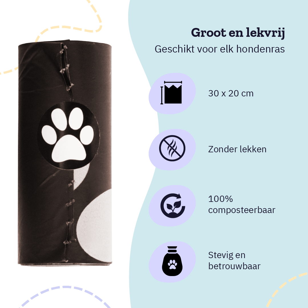 All 4 Pets Supply Hondenpoepzakjes inclusief houder - 320 stuks - Lavendel geur