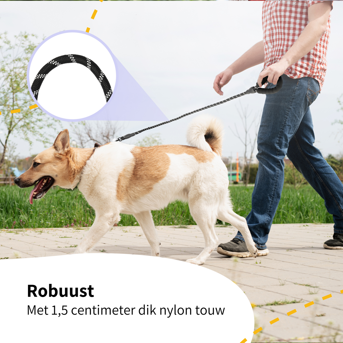 All 4 Pets Supply Reflecterende Hondenriem - 1,5 meter - Zwart
