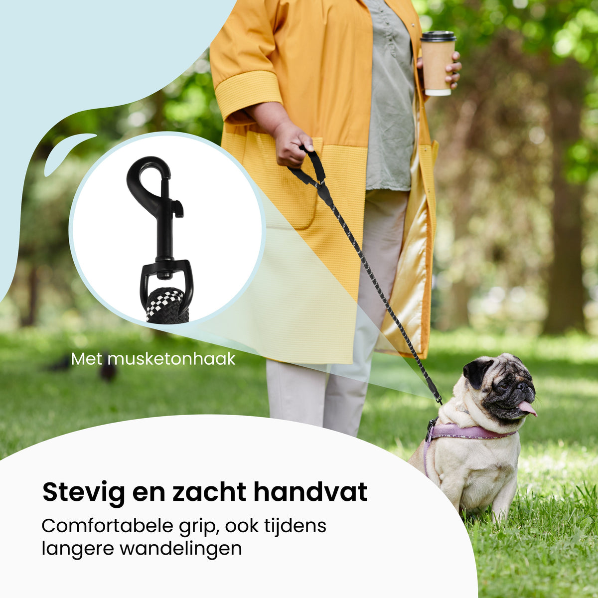 All 4 Pets Supply Reflecterende Hondenriem - 2 meter - Zwart