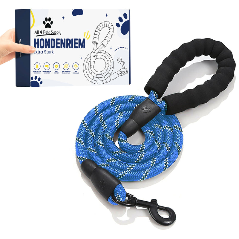 All 4 Pets Supply Reflecterende Hondenriem - 3 meter - Blauw