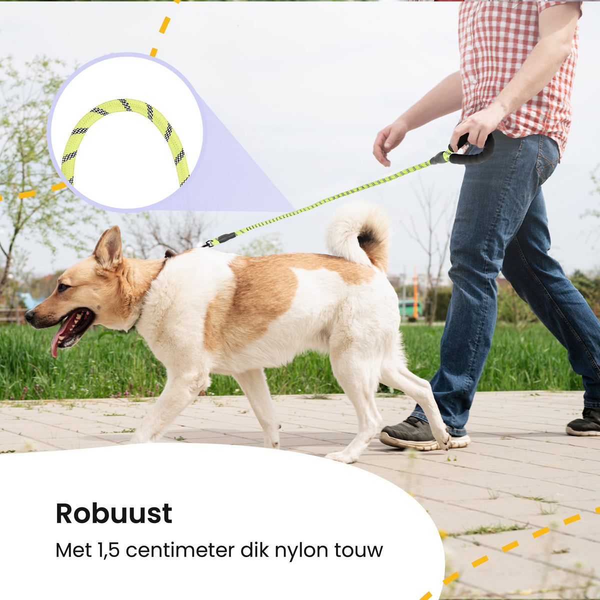 All 4 Pets Supply Reflecterende Hondenriem - 3 meter - Geel