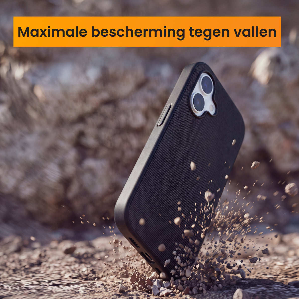 R2B iPhone 16 hoesje met MagSafe - Incl. Screenprotector - Zwart