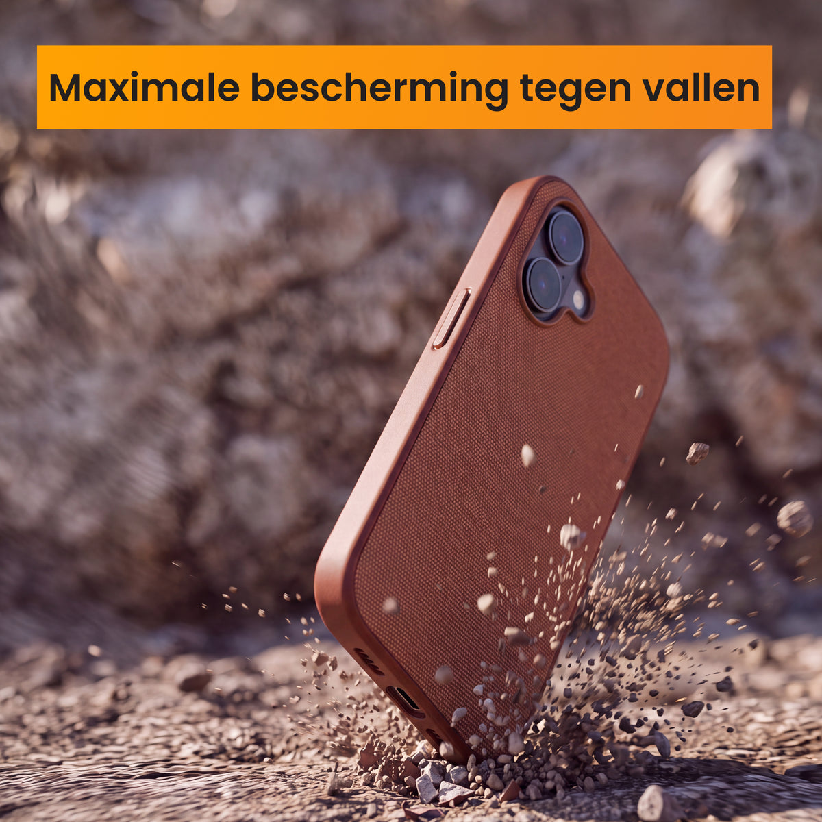 R2B iPhone 17 hoesje met MagSafe - Incl. Screenprotector - Roodbruin