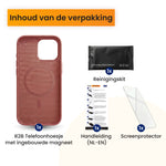 R2B iPhone 14 hoesje met MagSafe - Incl. Screenprotector - Roodbruin