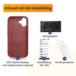 R2B iPhone 16 hoesje met MagSafe - Incl. Screenprotector - Roodbruin
