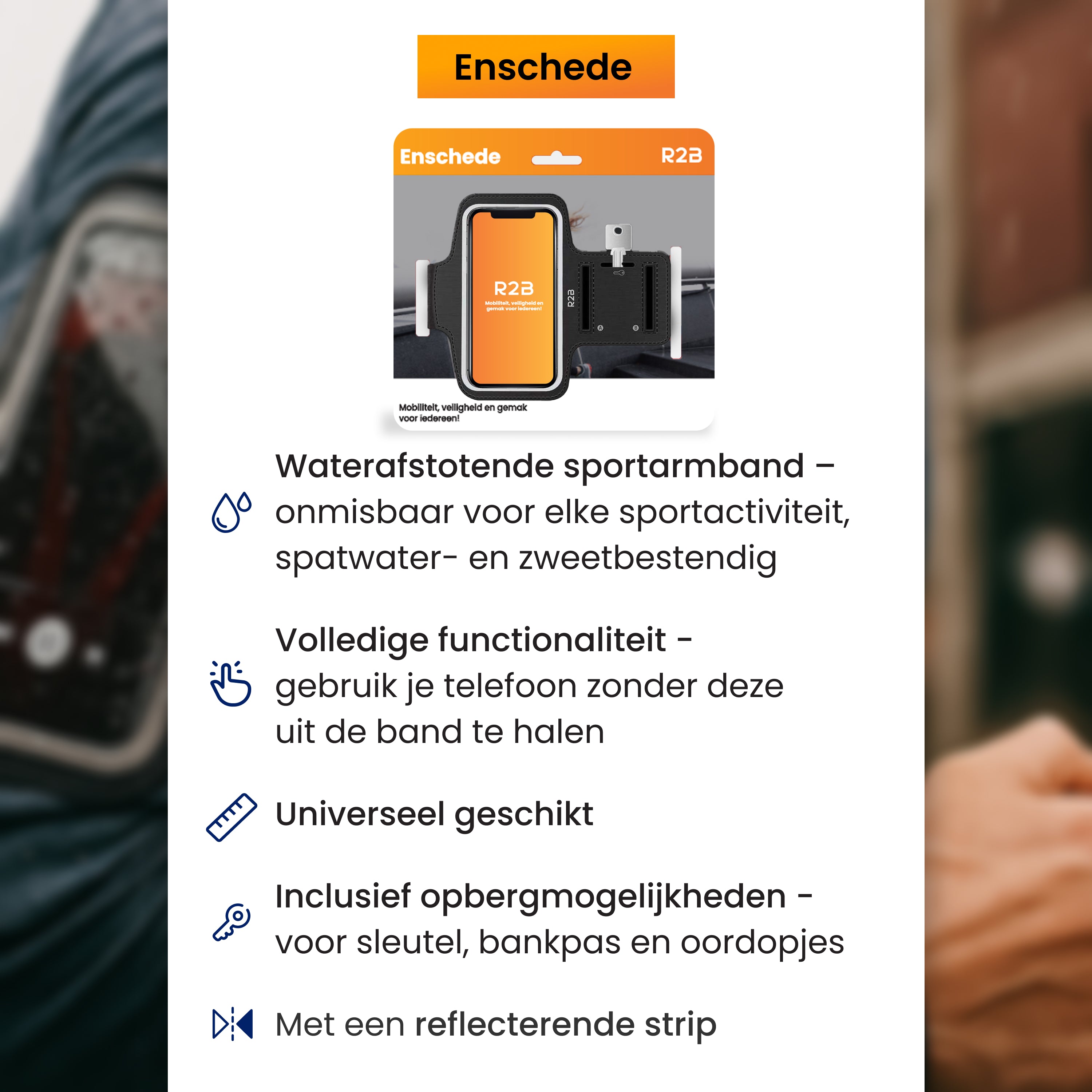 Telefoonhouder, vest, waterdicht, reflecterend, verstelbare tailleband, bidonhouder, 5 zakken, uniseks (M/L (83,8-111,8 cm Telefoonhouder, vest, waterdicht, reflecterend, verstelbare tailleband, bidonhouder, 5 zakken, uniseks (M/L (83,8-111,8 cm