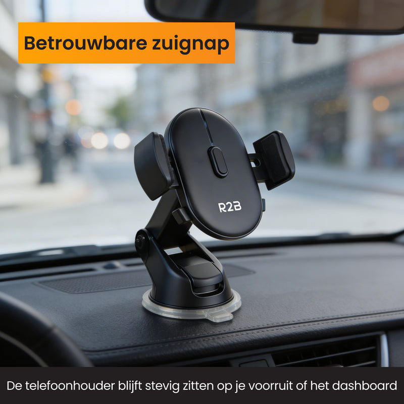 Auto telefoonhouder dashboard met sterke zuignap op dashboard gemonteerd