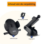 Auto telefoonhouder dashboard inclusief zuignaparm en bevestigingsonderdelen