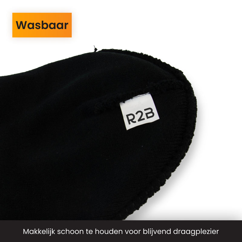 zwarte beanie die makkelijk te wassen is