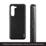 Samsung S23 Plus cover met pashouder behoud toegang tot vergrendelingsknop en volume