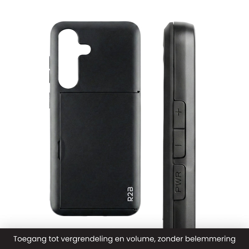 Samsung S26 cover met pashouder behoud toegang tot vergrendelingsknop en volume