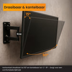 R2B TV Beugel 14 t/m 42 Inch - Draaibaar & Kantelbaar - VESA 200x200 - Stevig & Kabelgeleider