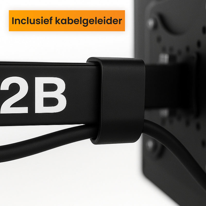 R2B TV Beugel 14 t/m 42 Inch - Draaibaar & Kantelbaar - VESA 200x200 - Stevig & Kabelgeleider