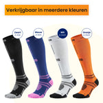 Compressiekous kleuren wit sportieve compressiekous voor hardlopen en training