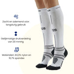 R2B compressiekousen dames wit met ademend materiaal en gelijkmatige drukverdeling. 