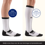R2B Sport Compressiesokken Dames/Heren - Wit/Zwart