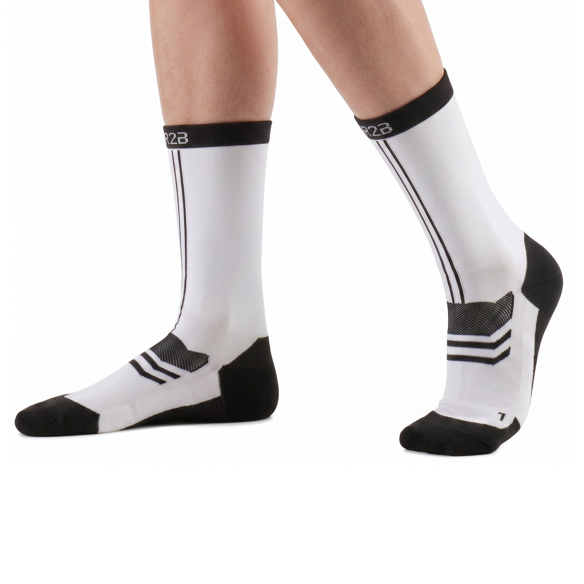 R2B Sport Compressiesokken Dames/Heren - Wit/Zwart