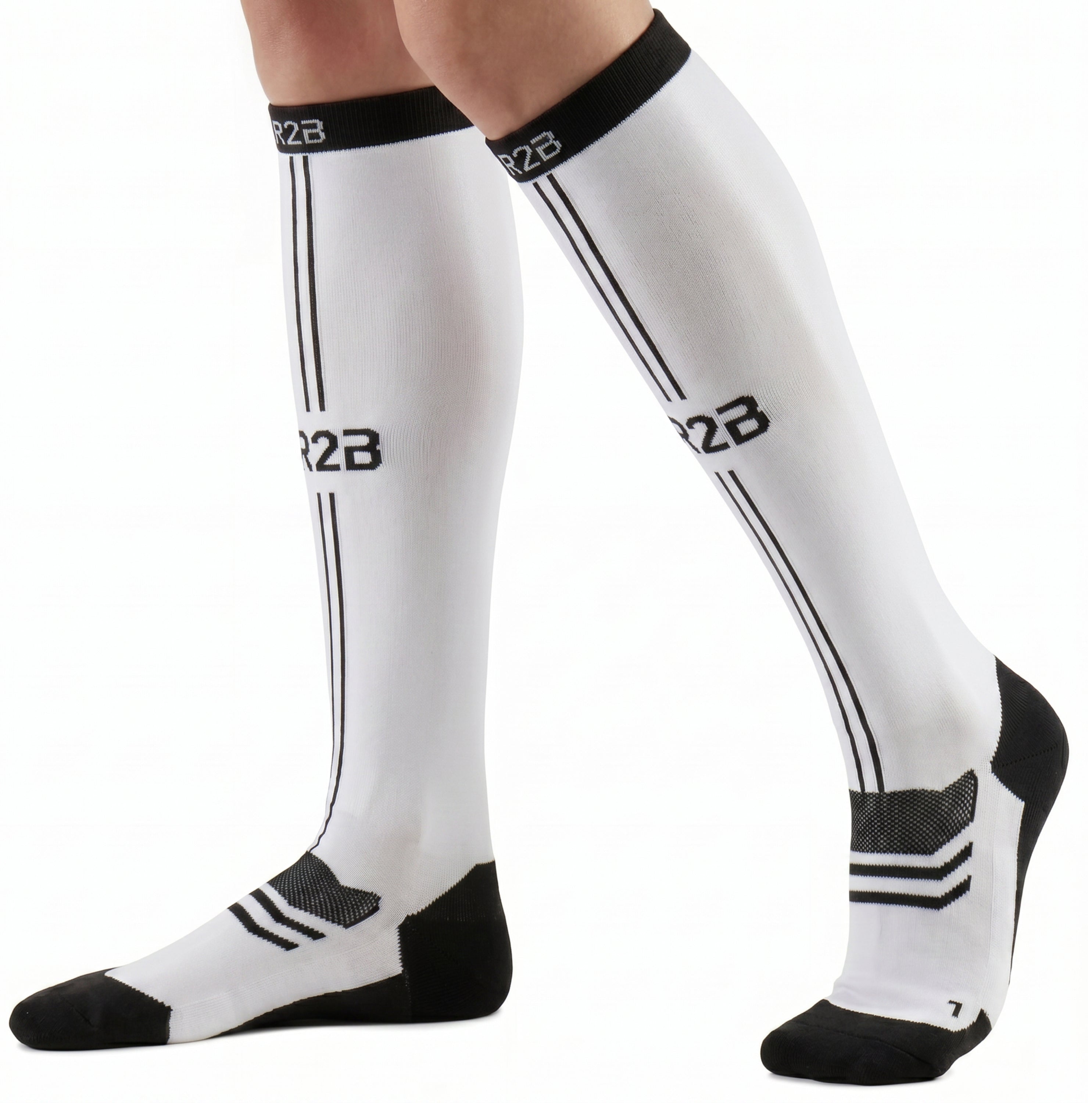 R2B Sport Compressiekousen Zwart Dames/Heren - Compressiesokken hardlopen
