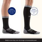 R2B Sport Compressiesokken Dames/Heren - Zwart/Grijs