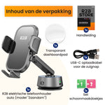 dashboardhouder telefoon met schoonmaakdoekjes en oplaadkabel zuignap