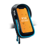 R2B Telefoonhouder Fiets, Scooter, Motor - Waterdicht & Compact - Opbergvak - Zwart/Blauw