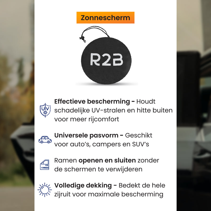 Auto zonnescherm details en verpakking