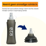 drinkflesje hardlopen die steeds minder ruimte inneemt