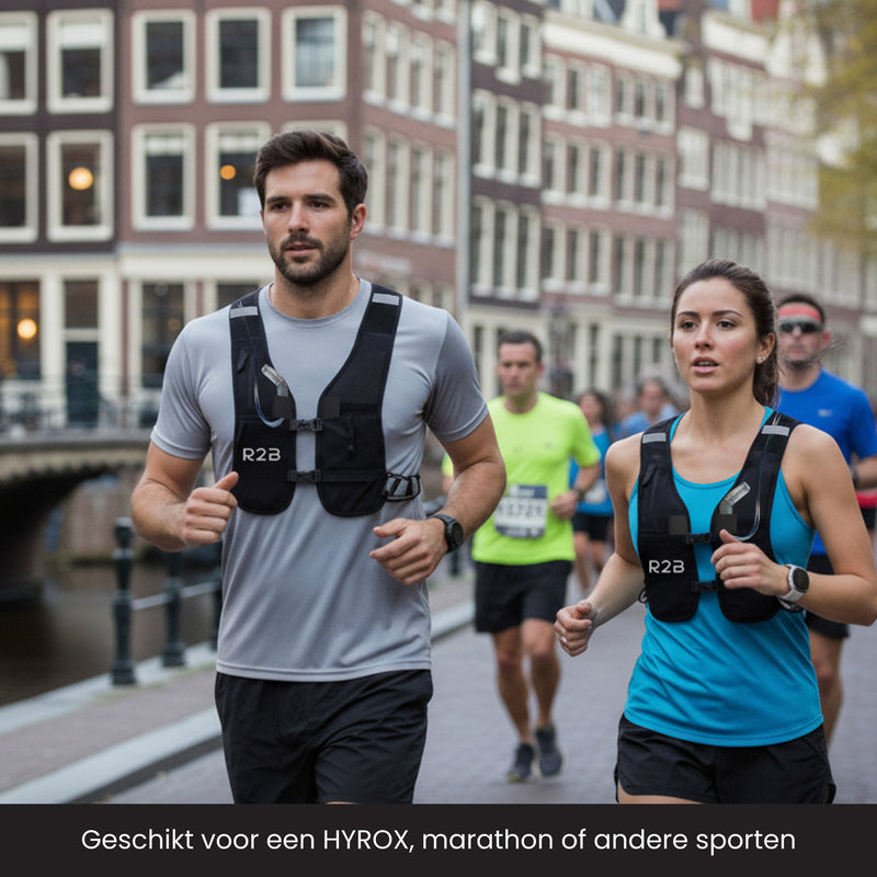 drinkrugzak hardlopen die gebruikt kan worden met lopen, marathon, hyrox of andere sporten