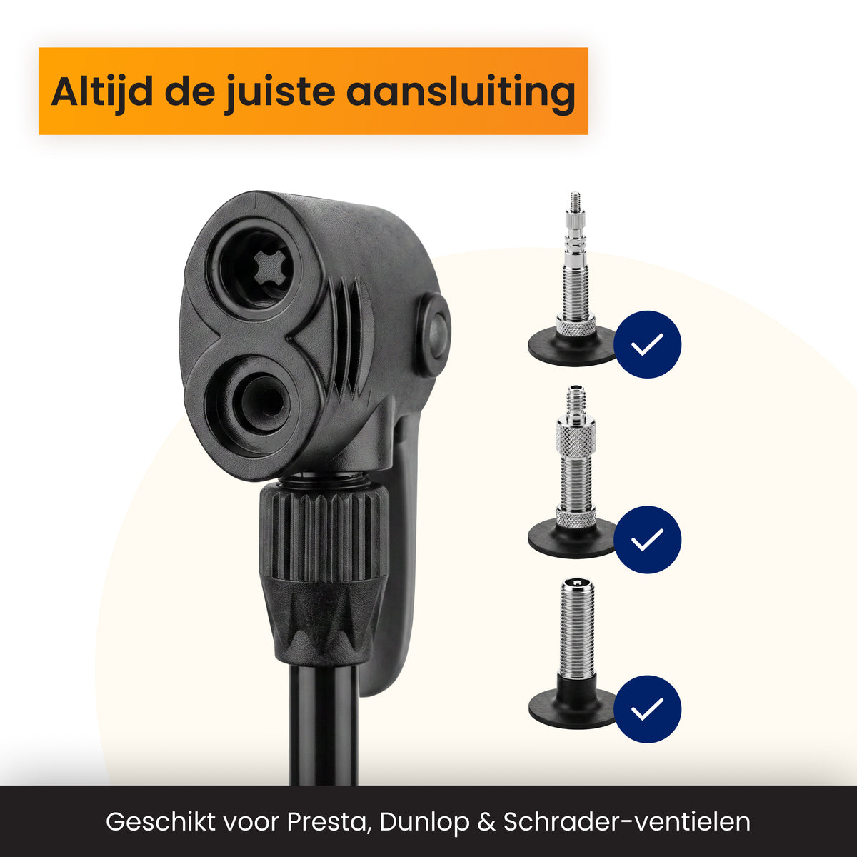 R2B Bike pump with Pressure Gauge - Double Valve Head - Incl. Attachment for Balls &amp; Airbeds