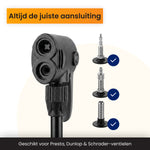 R2B Bike pump with Pressure Gauge - Double Valve Head - Incl. Attachment for Balls &amp; Airbeds