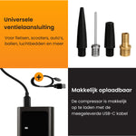 elektrische fietspomp met universele ventielaansluiting 